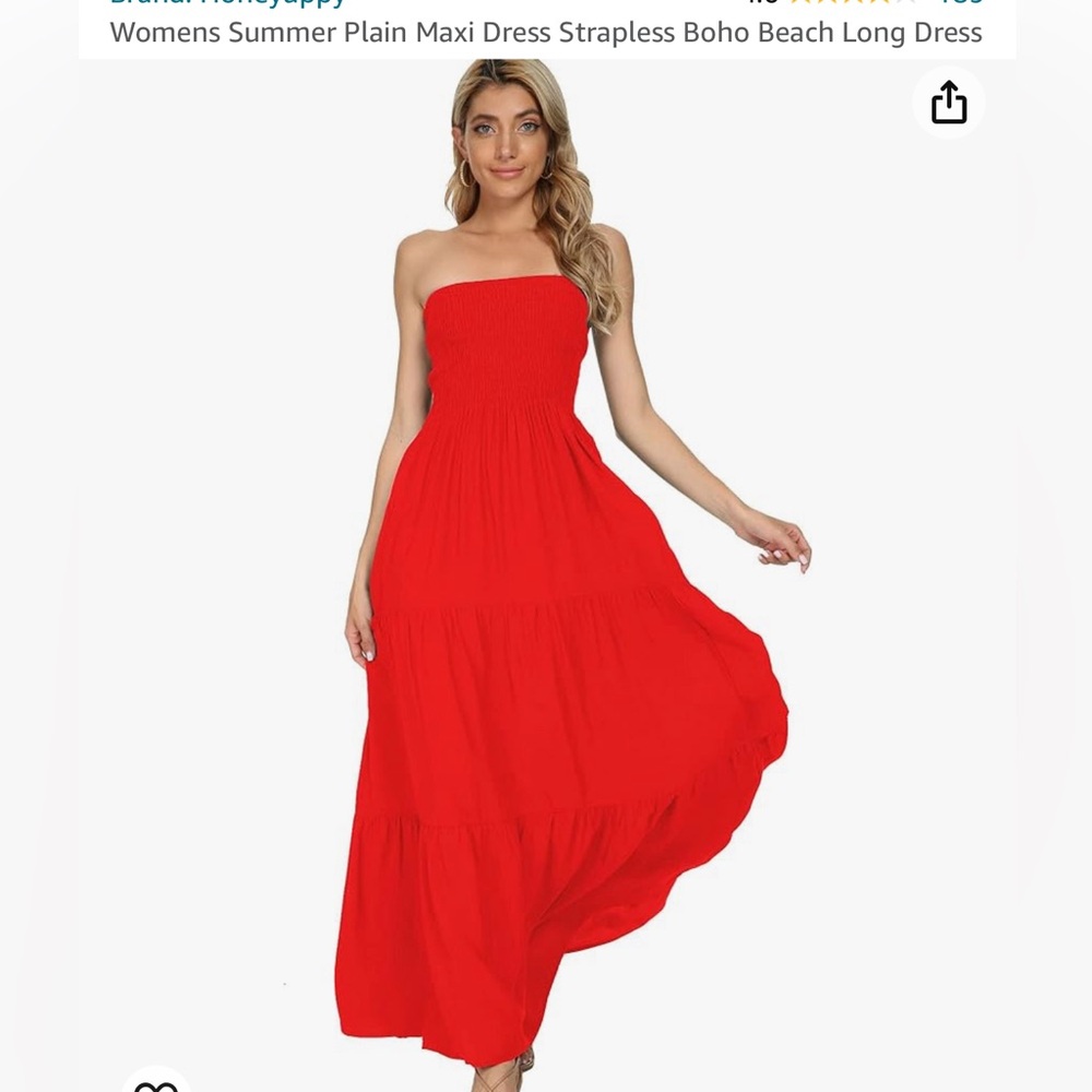 XL plus women’s maxi dress PINK fuchsia new strapless Summer Boho Beach